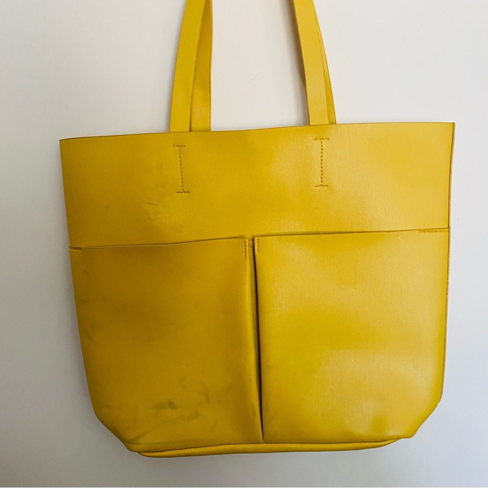 Neiman Marcus large bright yellow tote
